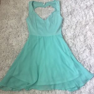 Turquoise heart dress vintage cute sweetheart